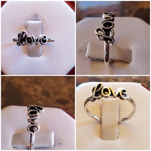 Sterling Silver LOVE Ring Size 5, 6.25 - Picture 2 of 6